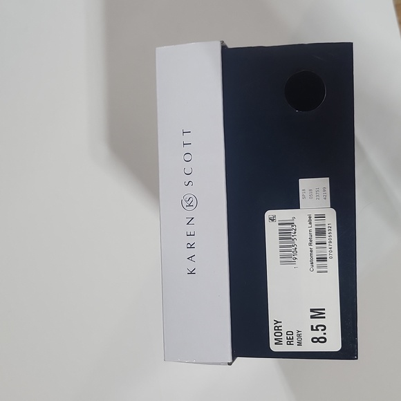 KAREN SCOTT Red Snakeskin Style Peep Toe Classic Pumps Heels - Picture 2 of 15